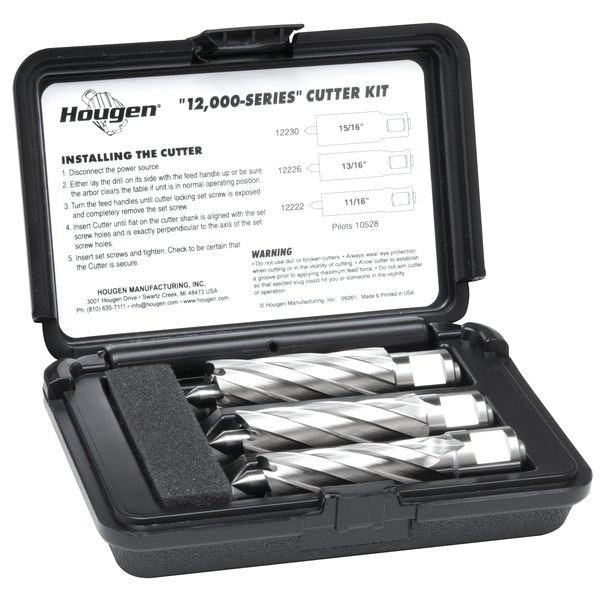 Hougen 12,000-Series Cutter Kit 11/16, 13/16, 15/16 in. 2 in. DOC 12983-2